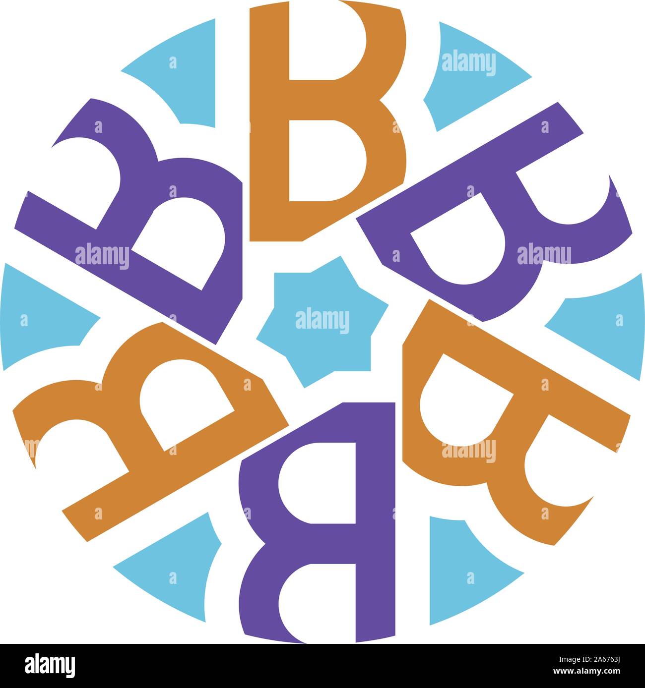 lettre initiale créative b avec logo de couleur d'arrière-plan circulaire Illustration de Vecteur