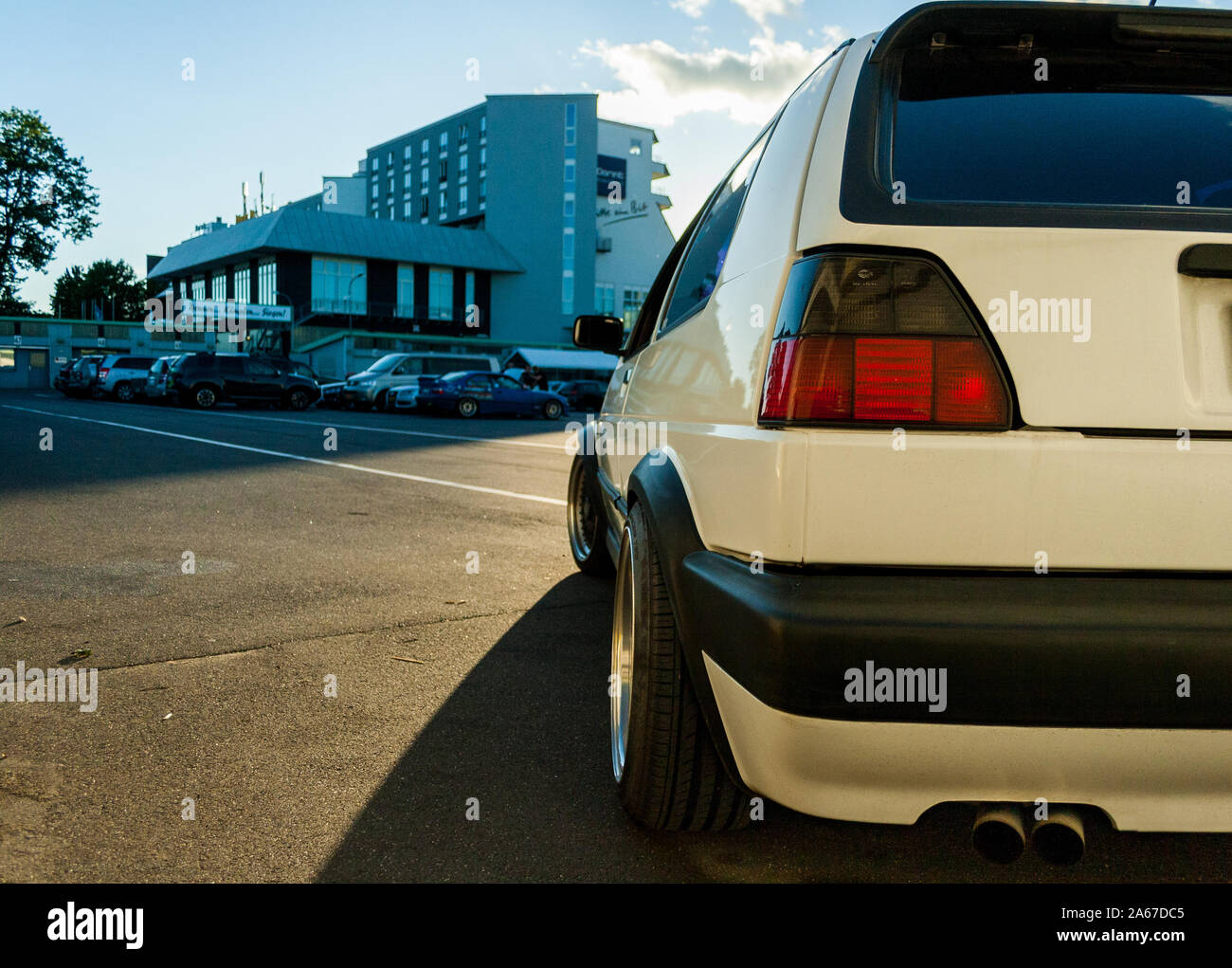 Youngtimer Voiture à Nuerburgring, Eifel, Enfer Vert, Rhénanie-Palatinat, Allemagne Banque D'Images