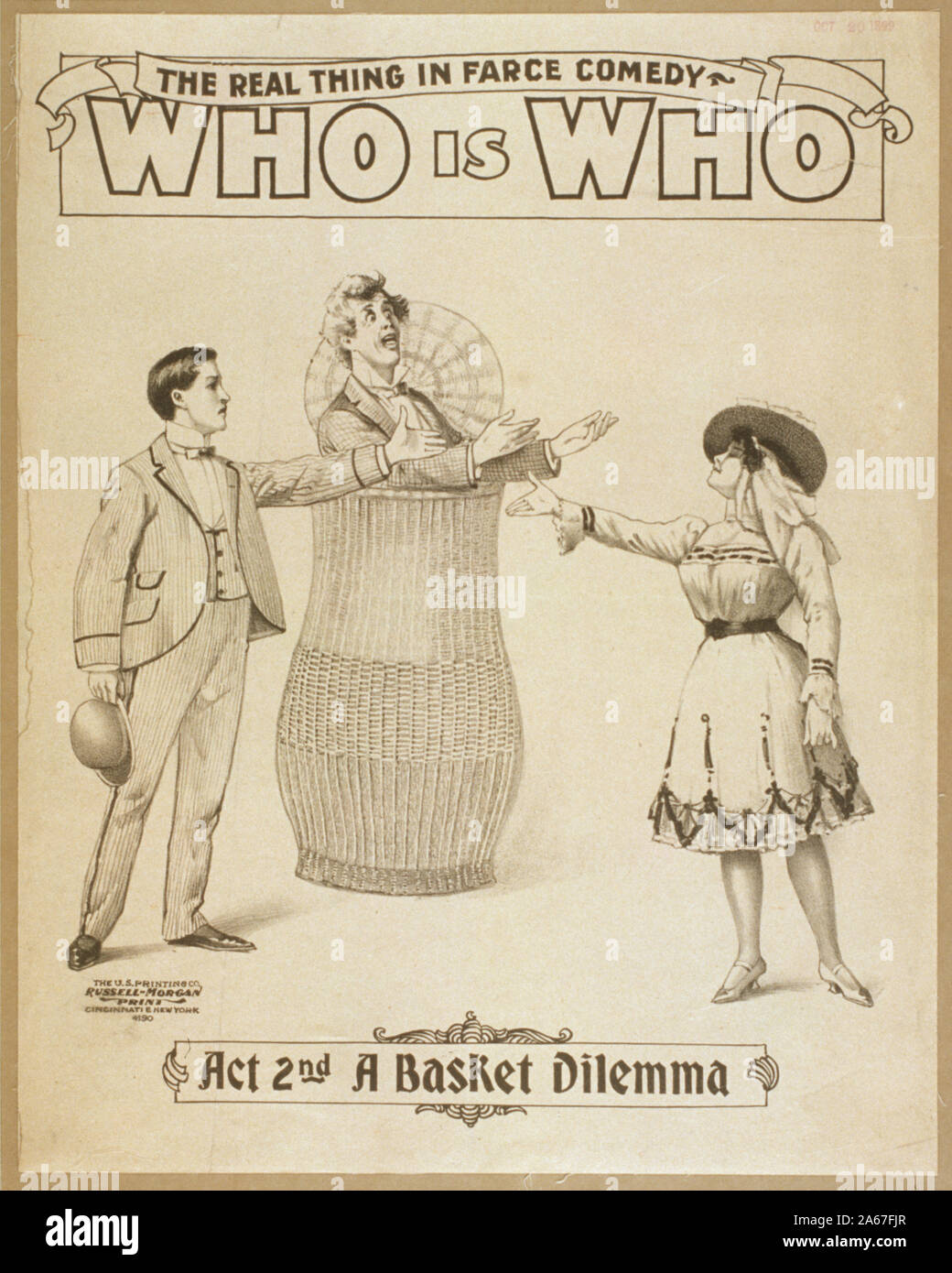 Qui est qui la chose réelle en farce de la comédie. Résumé : 1 gravure : lithographie ; noir et blanc 35 x 26 cm feuille. (Format affiche) ; Banque D'Images