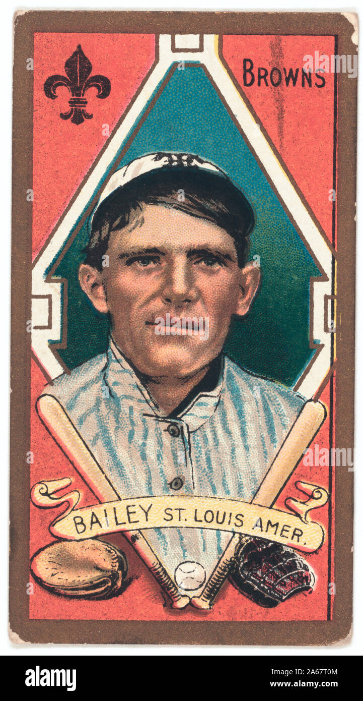 William Bailey, Saint Louis Browns, portrait carte de base-ball Banque D'Images