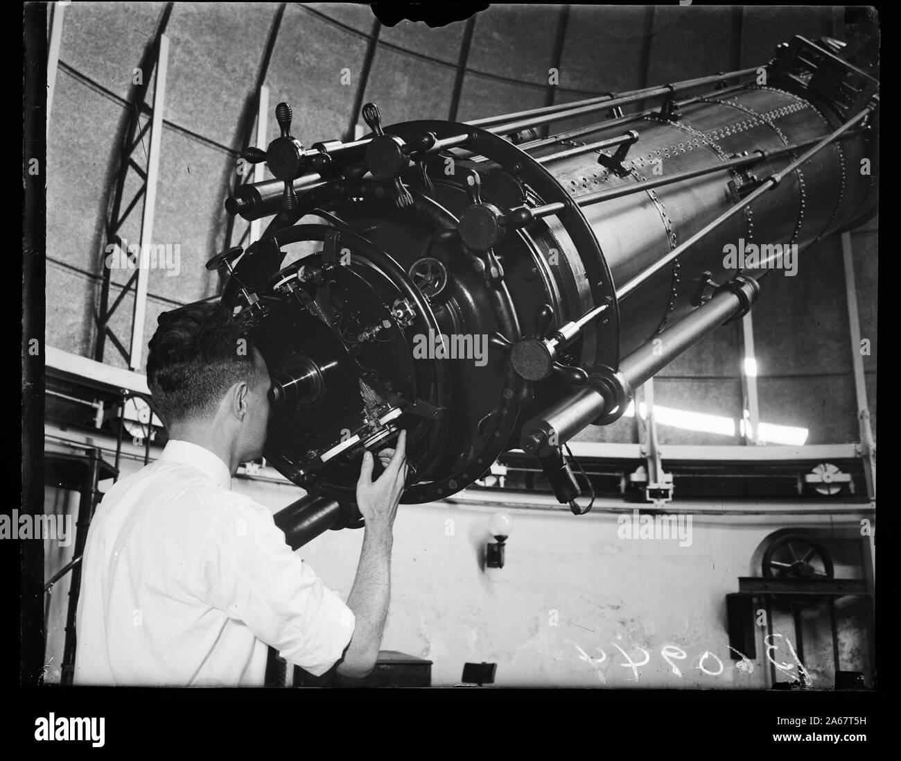 William Browner, AST. Astronome de l'Obs. de la Marine à 25 pouces par reflectuary teles. Banque D'Images