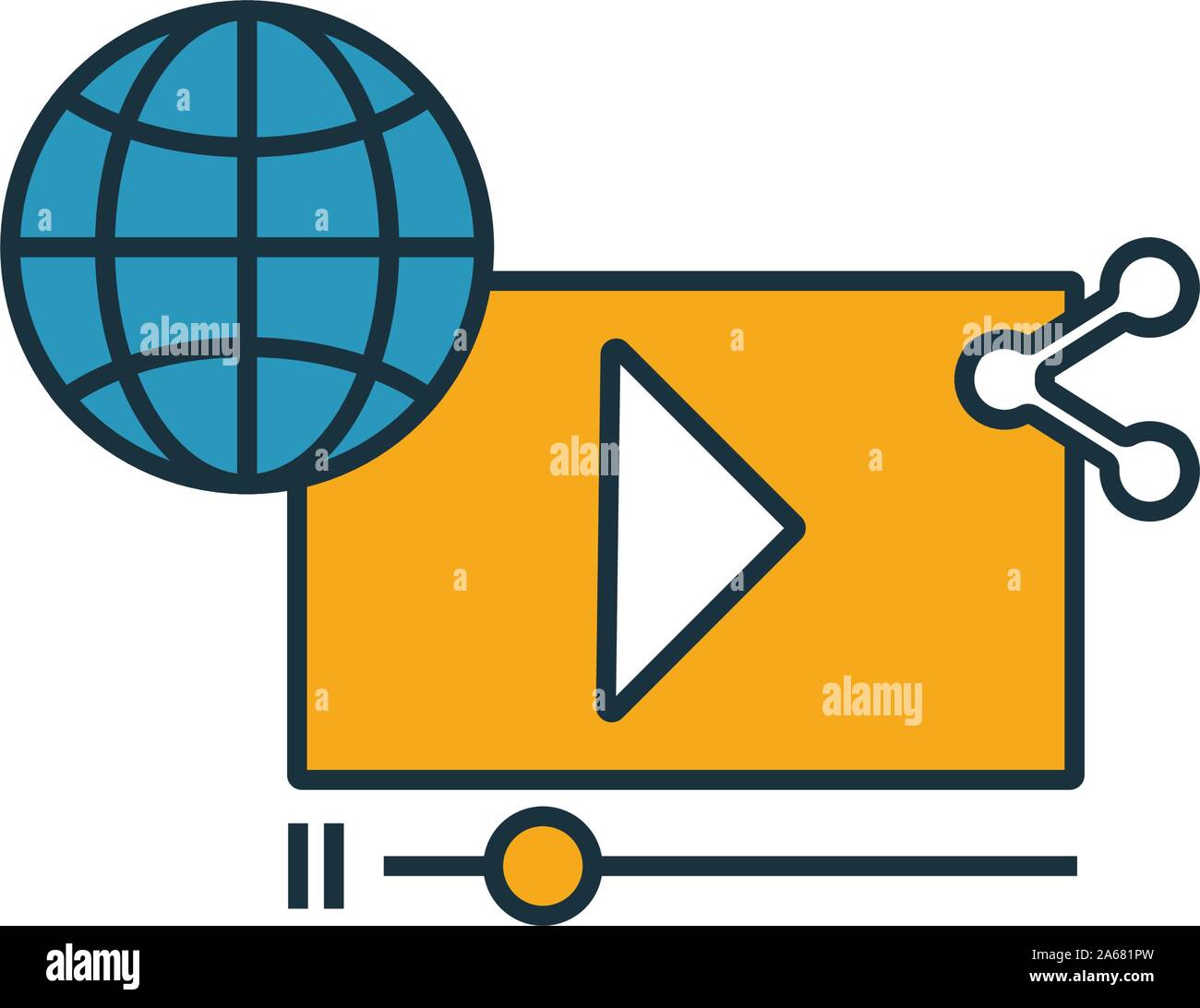 La publicité vidéo icon set. Quatre éléments dans diférents styles à partir d'icônes marketing en ligne collection. La publicité vidéo créatif rempli d'icônes, contours Illustration de Vecteur