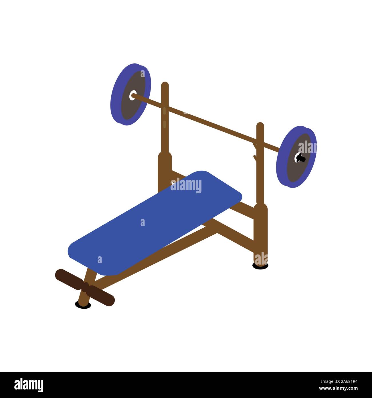 Banc bleu foncé et brun sur blanc-de-biche Illustration de Vecteur