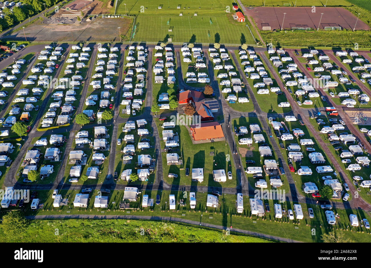 Vue du camping à Gränna Gränna (camping).Photo Jeppe Gustafsson Banque D'Images