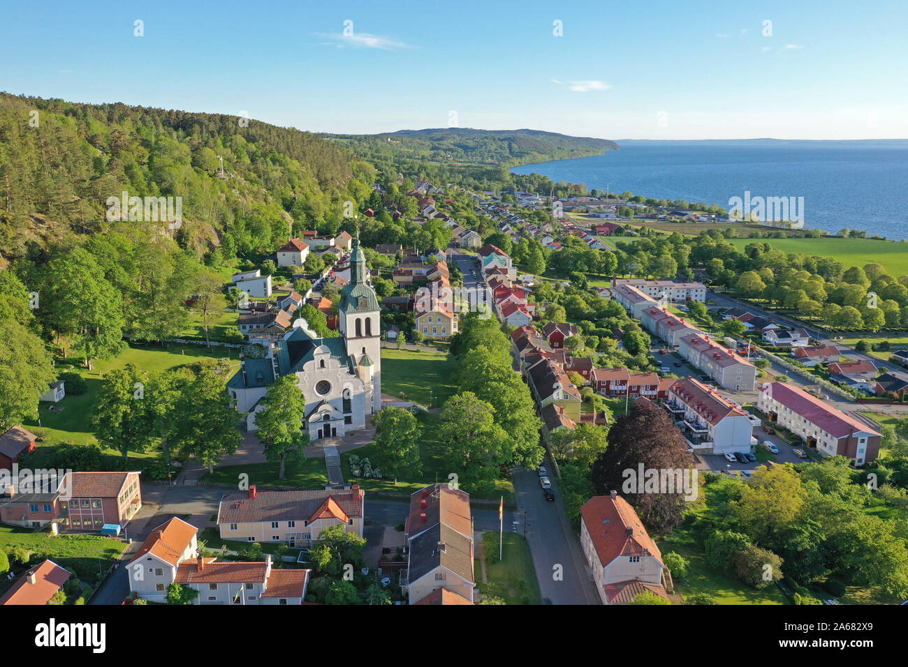 Voir l'église de Gränna.Photo Jeppe Gustafsson Banque D'Images