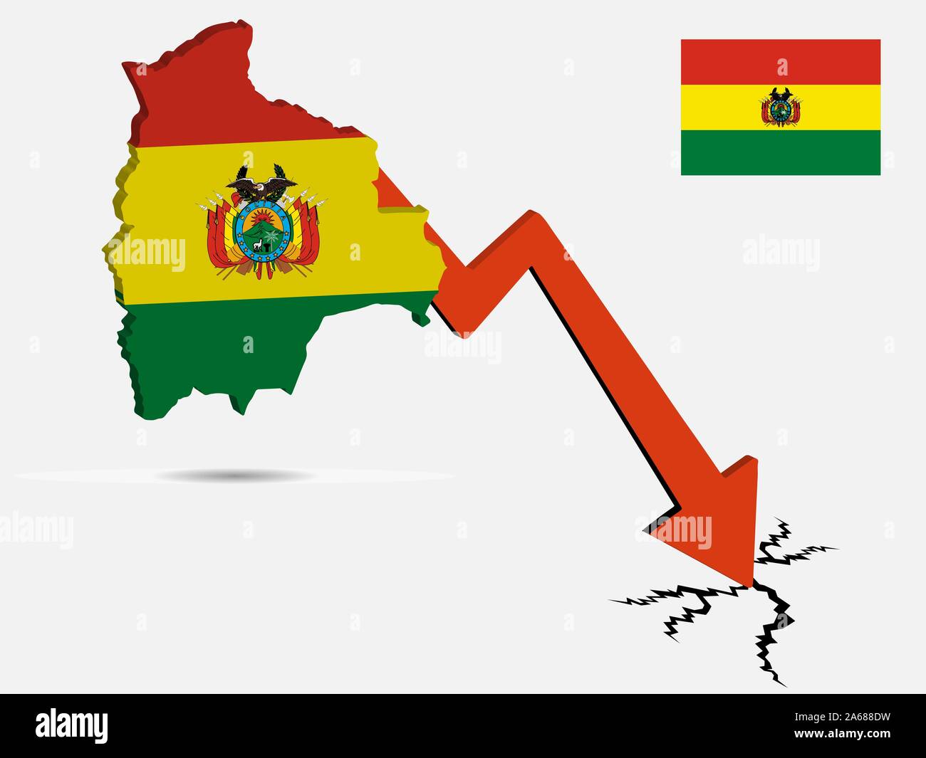 La Bolivie crise économique vecteur eps 10 concept illustration Illustration de Vecteur