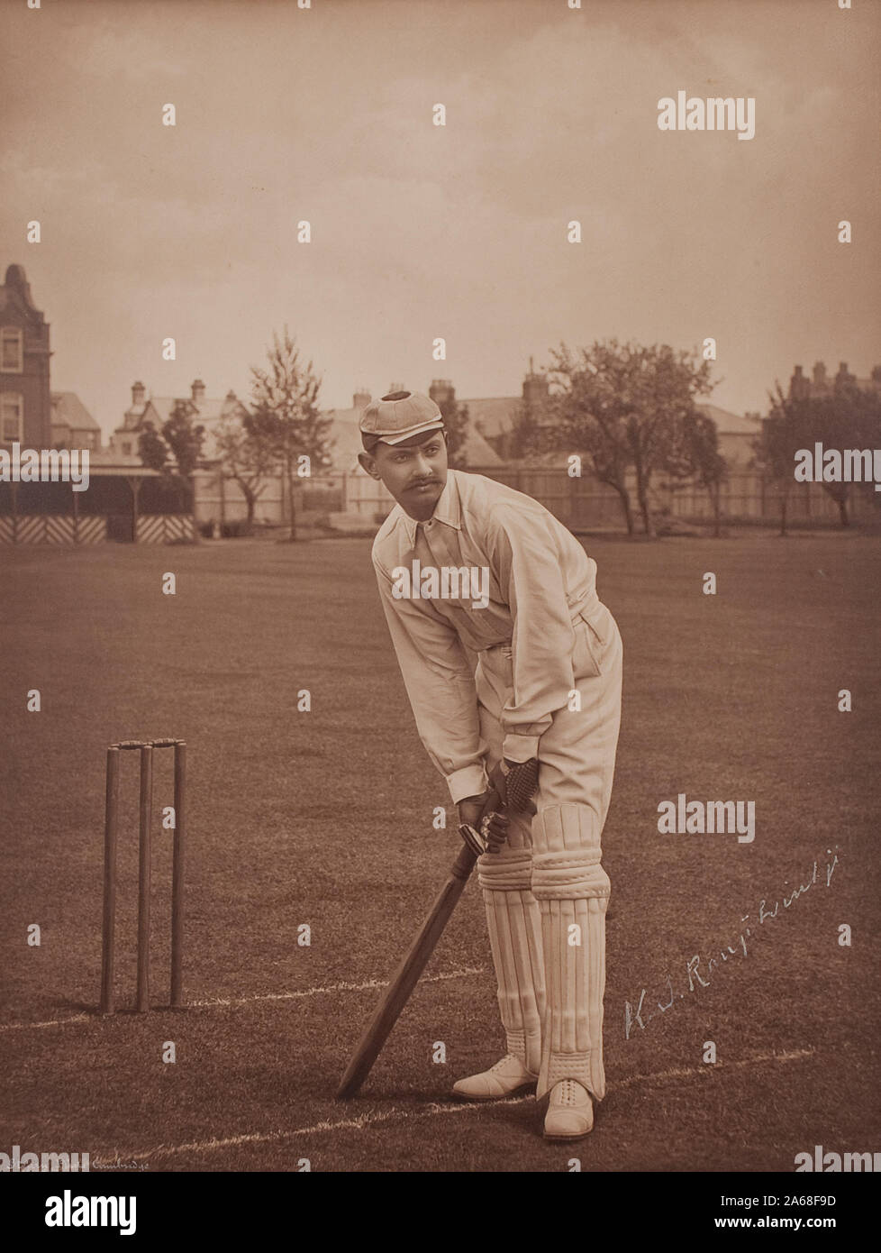 Noble indienne de cricket et Ranjitsinhji (1872-1933) Capitaine et batteur de Cambridge star pour Sussex et l'Angleterre Banque D'Images