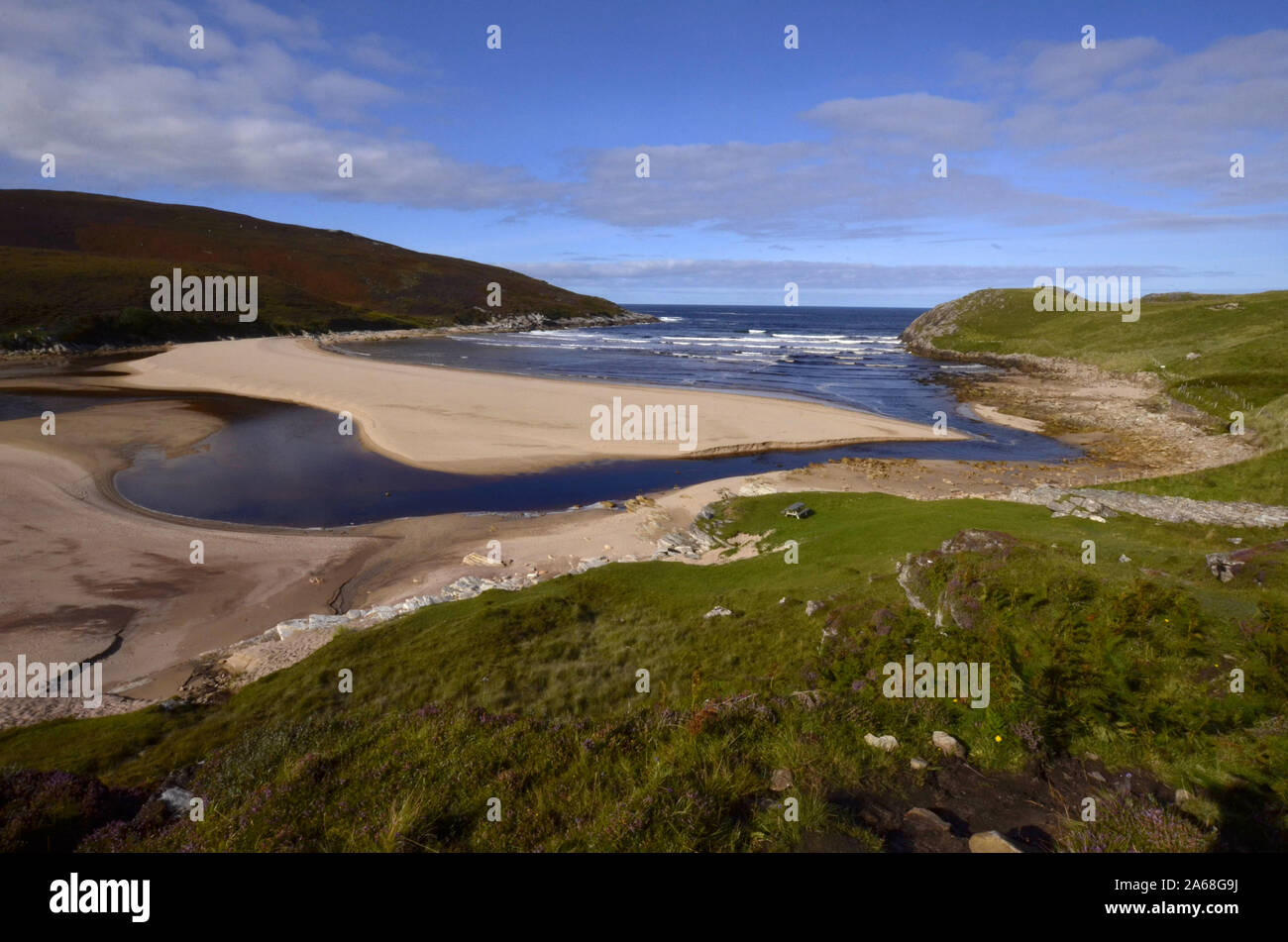 Vue générale de la plage près de Talmine Achininver / Melness sur l'A'Mhoine péninsule sur la côte nord de l'Ecosse Sutherland UK Banque D'Images