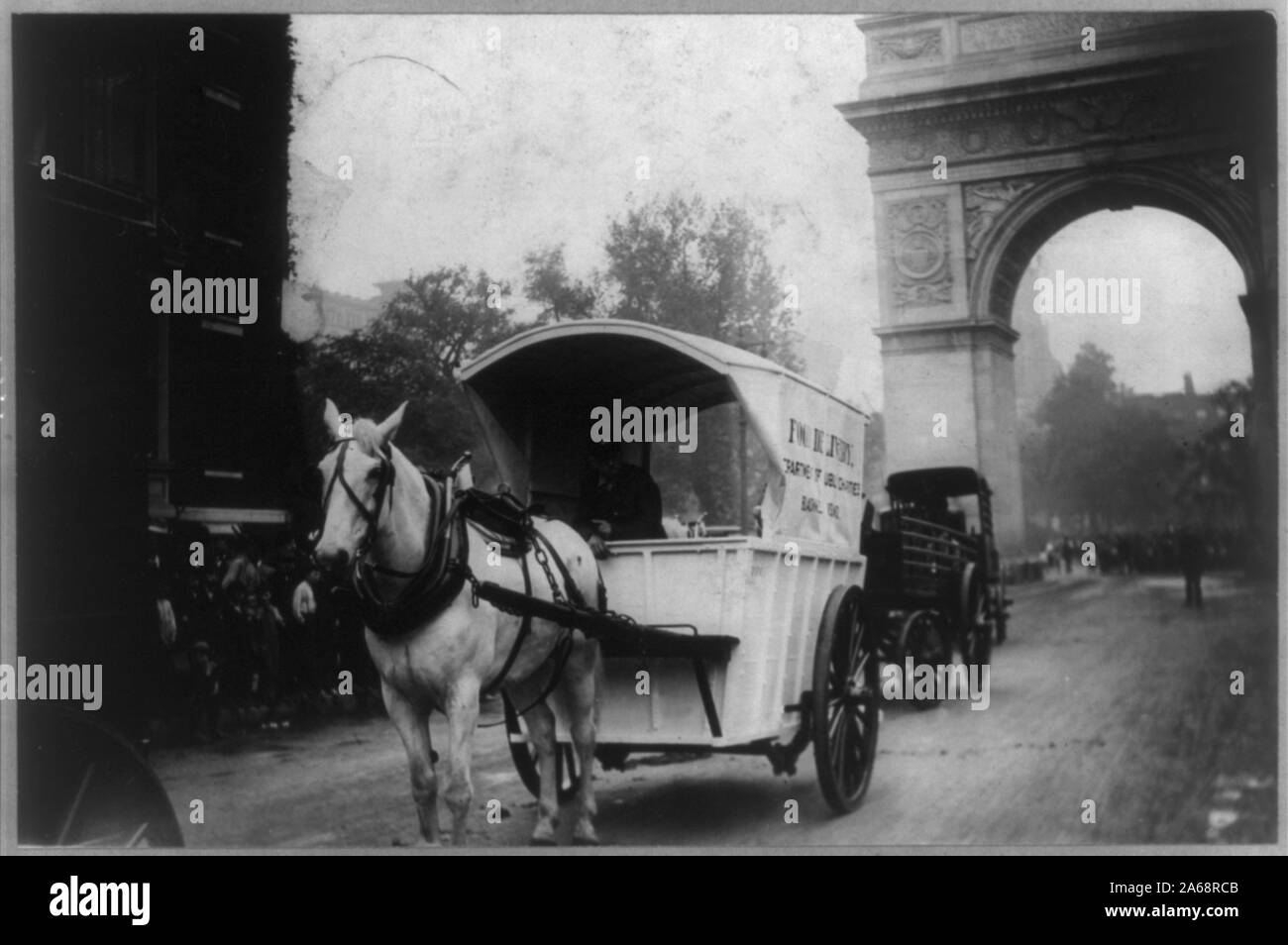 Cheval de parade, New York City : cheval et chariot de livraison Banque D'Images