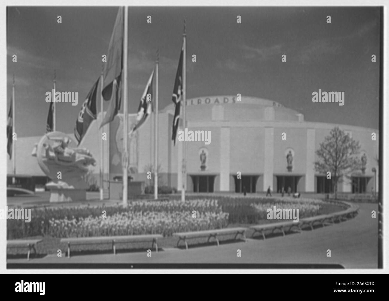 World's Fair, la construction de chemins de fer. Banque D'Images