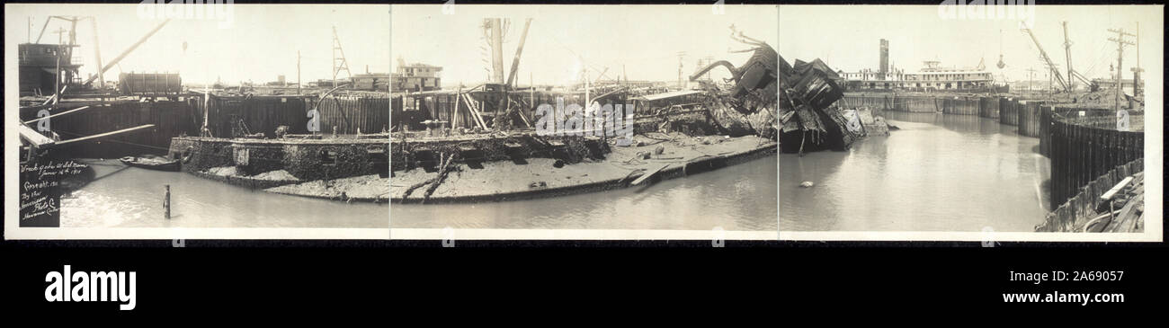 Épave de l'USS Le Maine, le 16 juin 1911 ; Banque D'Images