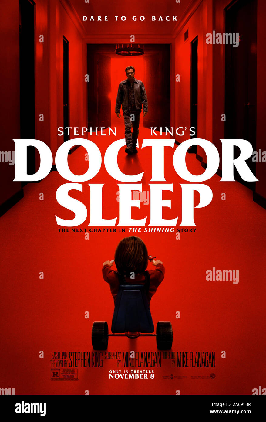 Docteur dormir (2019) réalisé par Mike Flanagan et avec Rebecca Ferguson, Ewan McGregor et Jacob Tremblay. Adaptation de Stephen King's suite à la Shining. Banque D'Images