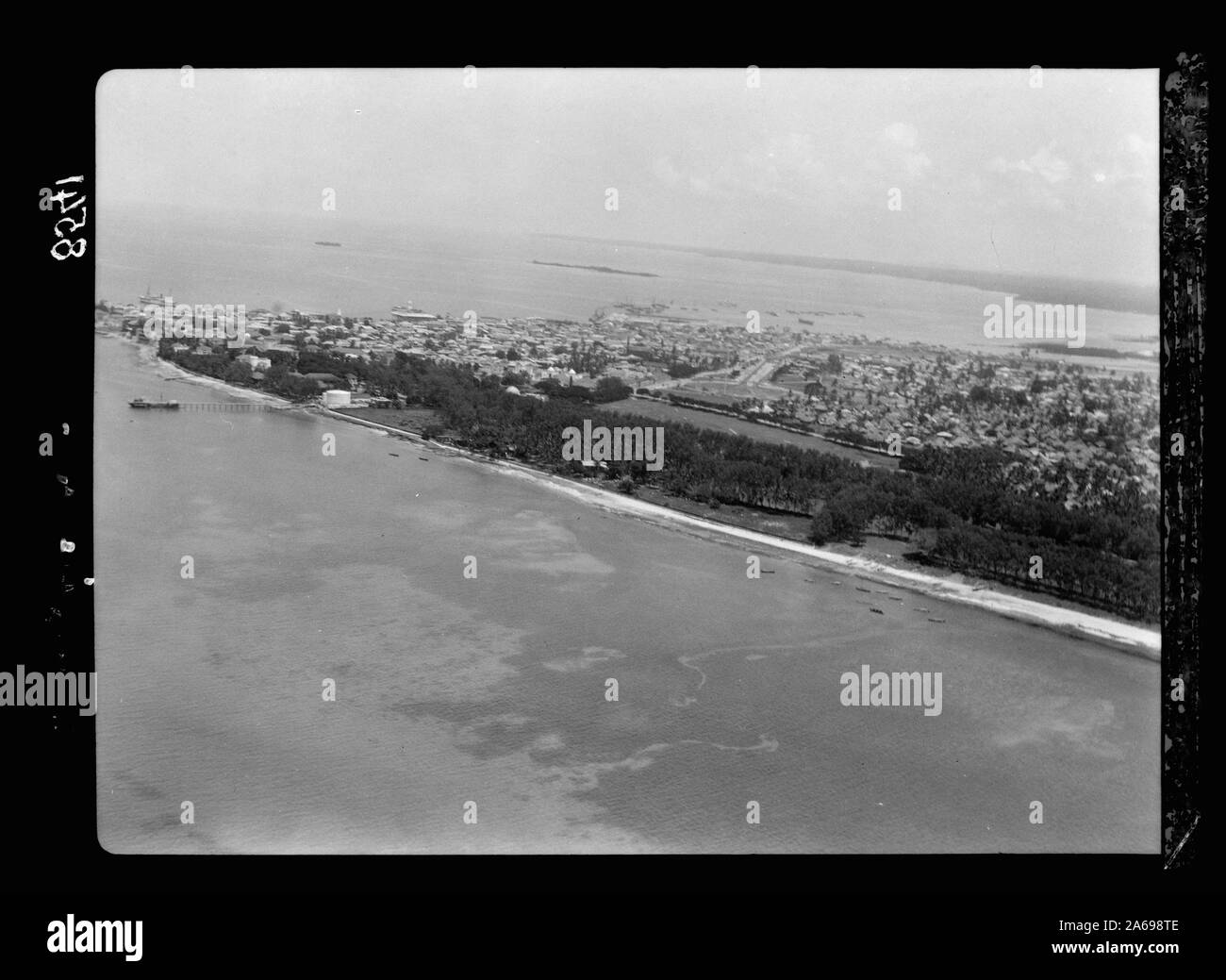 Zanzibar. Vue de l'air. Le long de la section nord du promontoire Banque D'Images