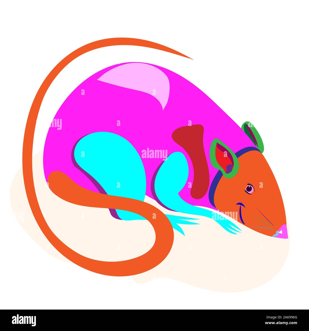 Image Vecteur de rat en multicolore style pop. Illustration de Vecteur