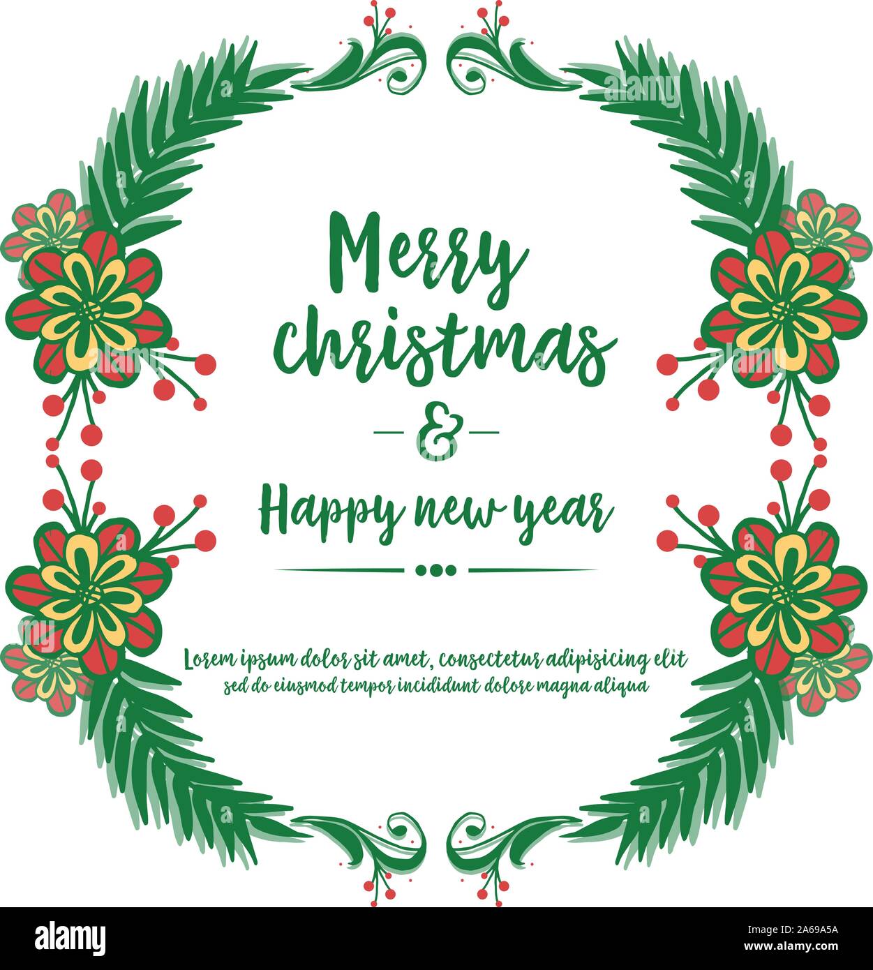 Décoration pour poster joyeux noël et bonne année, avec des couleurs