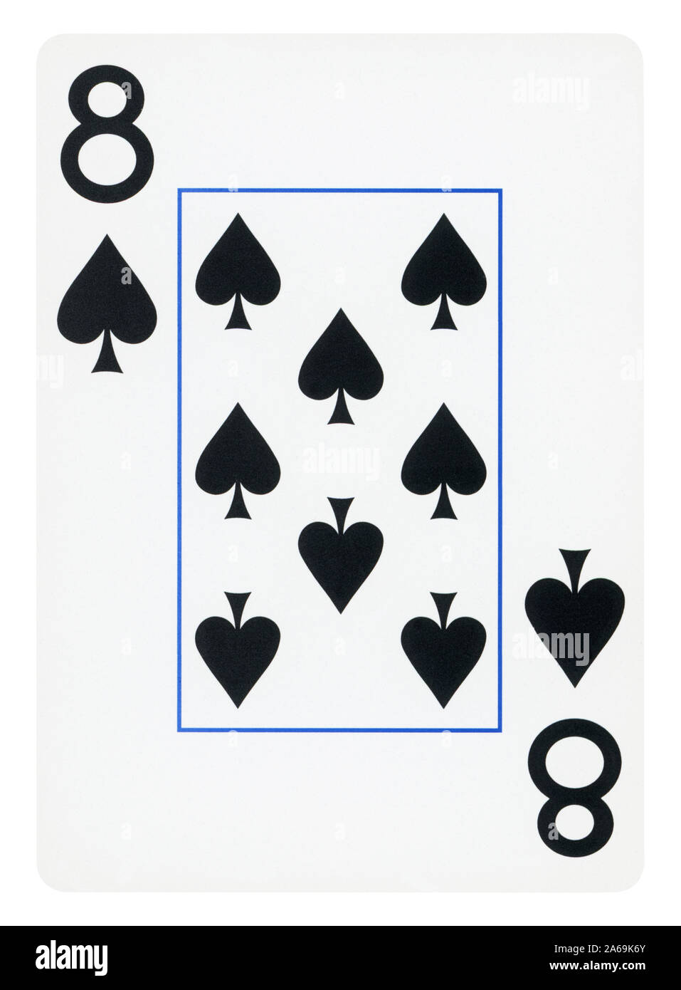 Huit de pique jeu de carte - isolated on white Banque D'Images