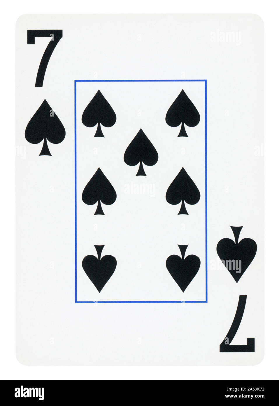 Sept de pique jeu de carte - isolated on white Banque D'Images