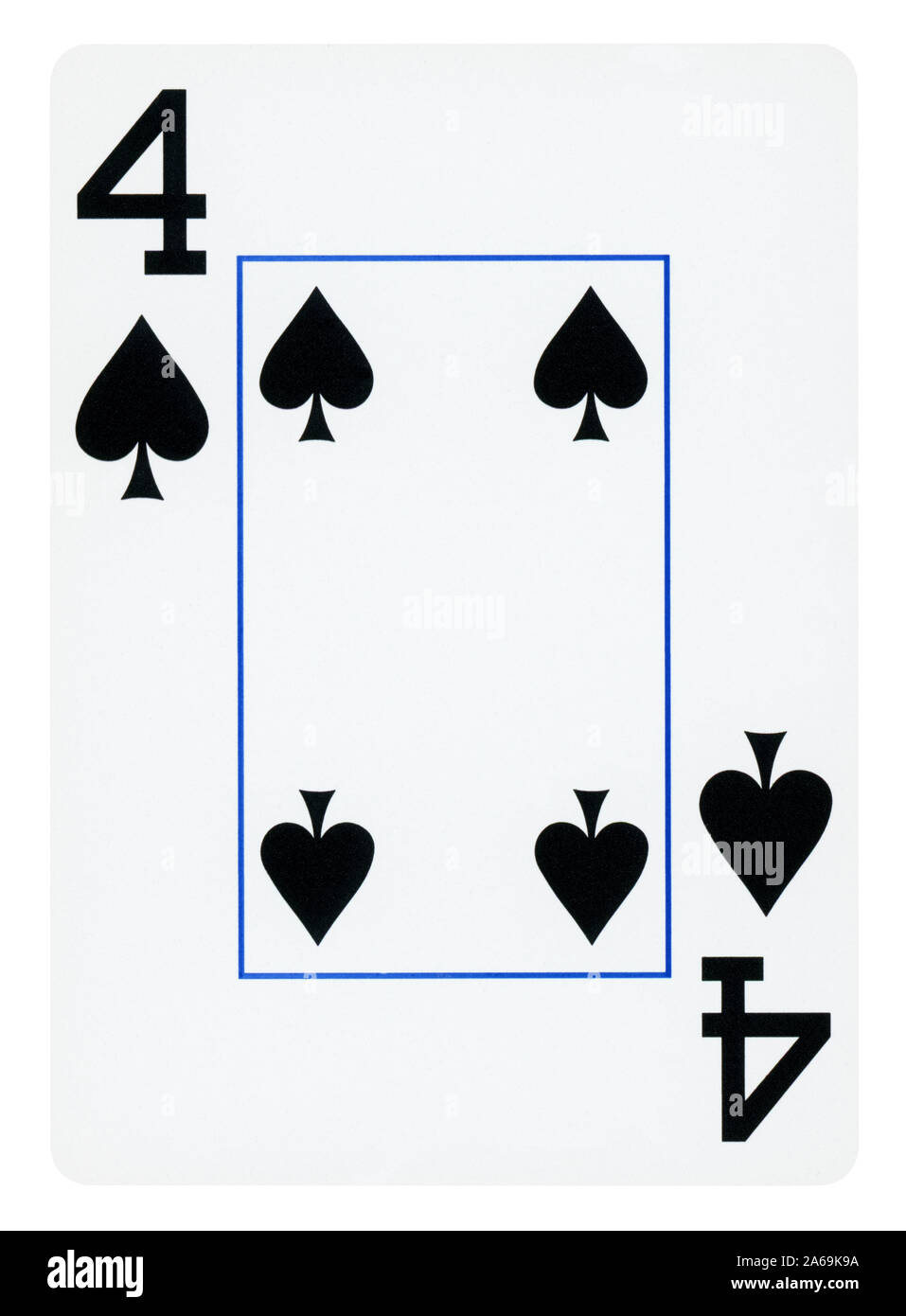 Quatre de pique jeu de carte - isolated on white Banque D'Images
