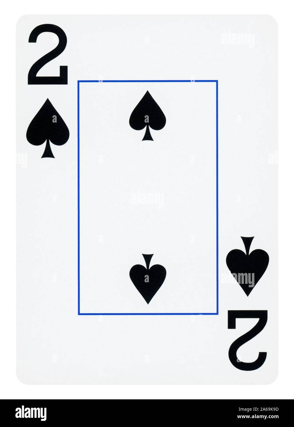 Deux de Pique jeu de carte - isolated on white Banque D'Images