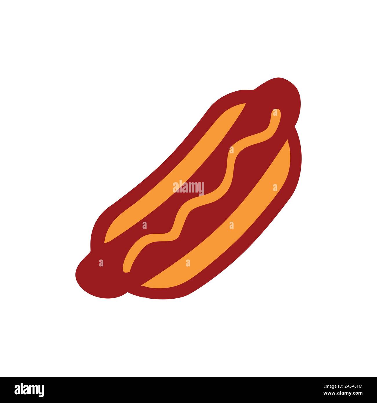 Curvy Hot Dog Illustration Simple Symbole vecteur icône Graphic Design Logo Template Illustration de Vecteur