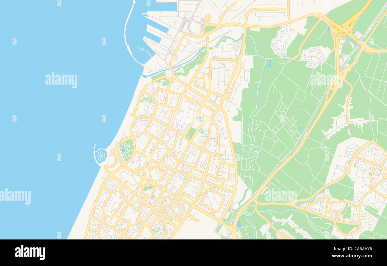 Version imprimable La carte des rues d'Ashdod, District Sud, Israël. Modèle de carte pour un usage en entreprise. Illustration de Vecteur