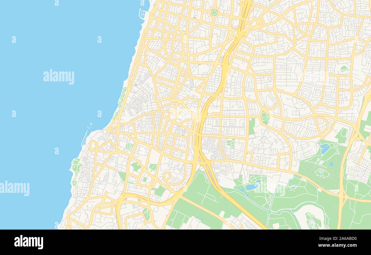 Version imprimable Plan de Bnei Brak, District de Tel Aviv, Israël. Modèle de carte pour un usage en entreprise. Illustration de Vecteur