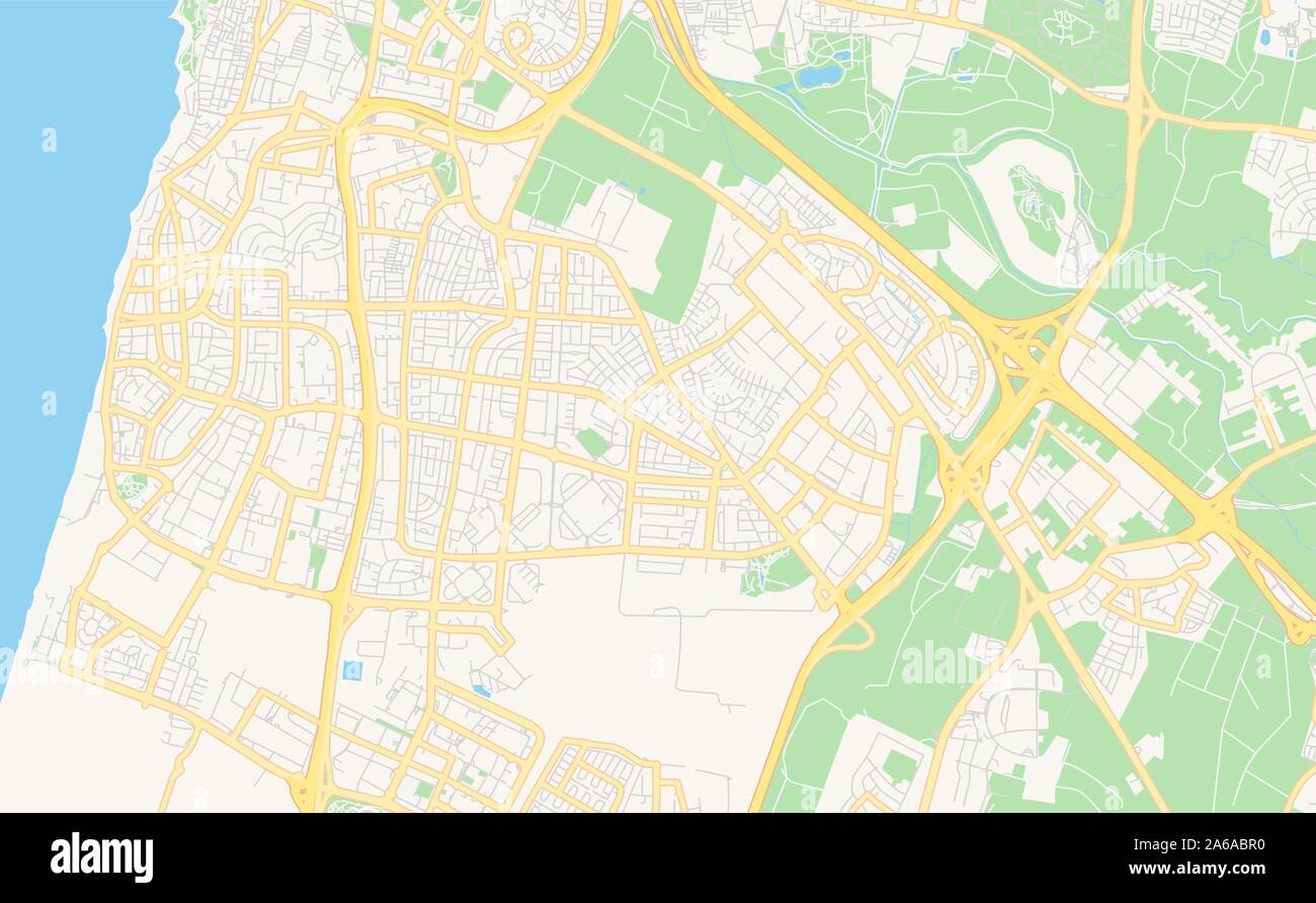 Version imprimable Plan de Holon, District de Tel Aviv, Israël. Modèle de carte pour un usage en entreprise. Illustration de Vecteur