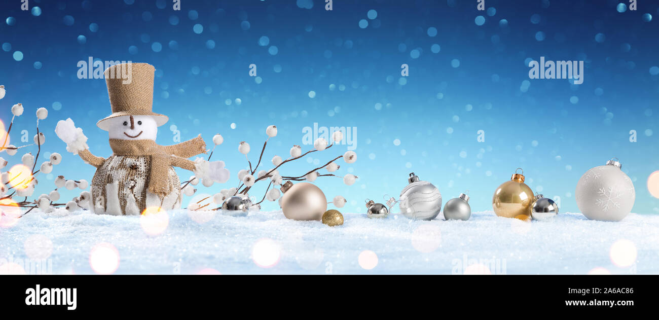 Avec bonhomme de neige de Noël Banque D'Images