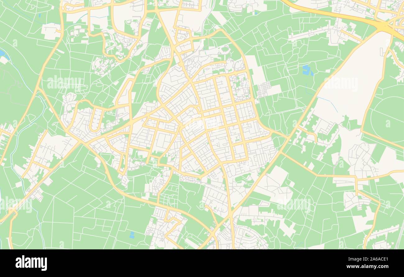 Version imprimable Plan de Rehovot, District Centre, Israël. Modèle de carte pour un usage en entreprise. Illustration de Vecteur