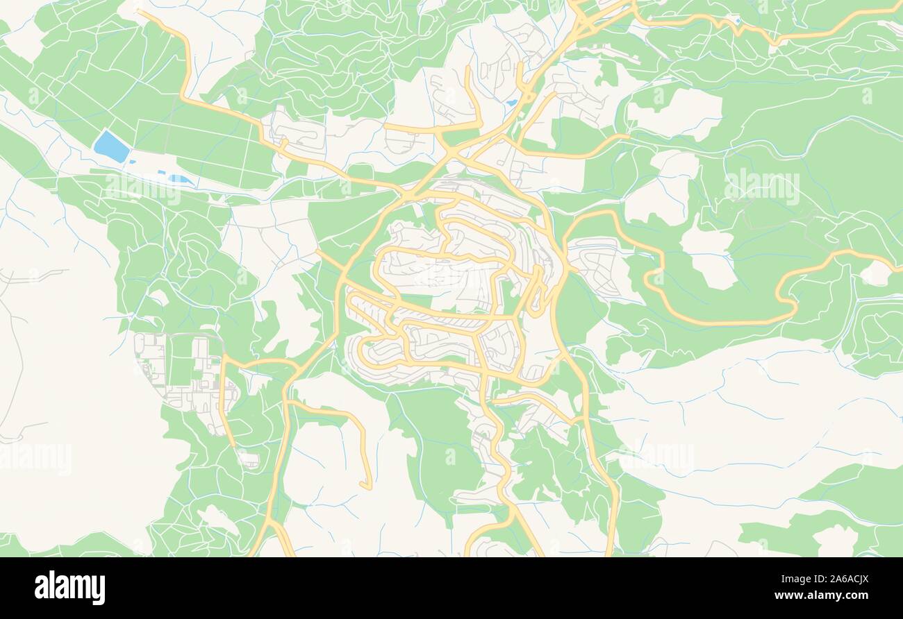 Version imprimable Plan de Beit Shemesh, district de Jérusalem, Israël. Modèle de carte pour un usage en entreprise. Illustration de Vecteur