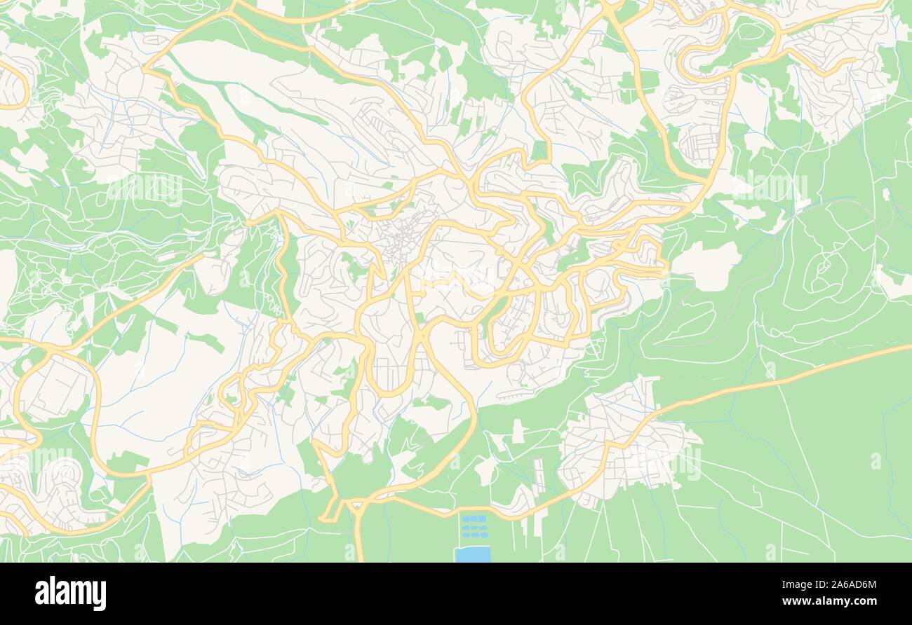 Version street plan de Nazareth, District du Nord, Israël. Modèle de carte pour un usage en entreprise. Illustration de Vecteur