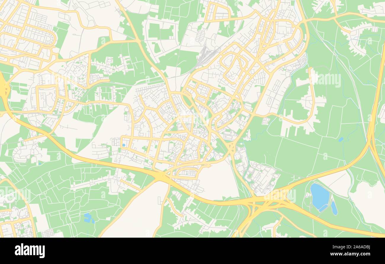 Version imprimable La carte des rues de Ramla, District Centre, Israël. Modèle de carte pour un usage en entreprise. Illustration de Vecteur