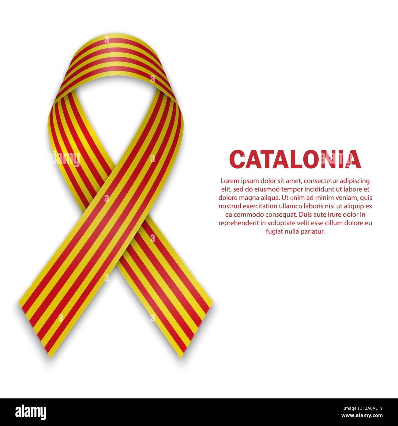 Waving Flag de la Catalogne sur fond blanc. Modèle de conception Illustration de Vecteur