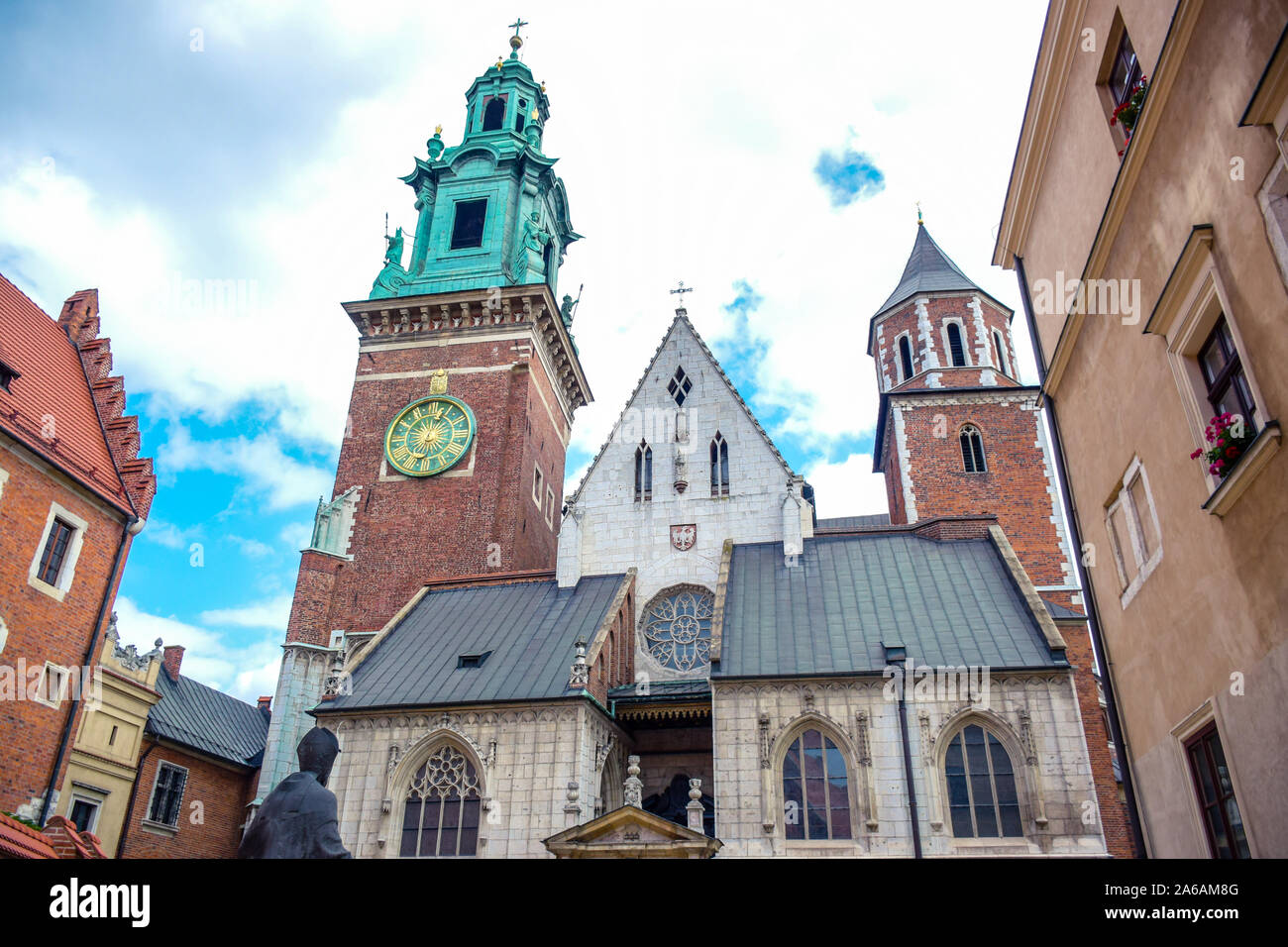 La cathédrale du Wawel, une église catholique se trouve à l'intérieur du Château Royal de Wawel situé sur la colline de Wawel à Cracovie, Pologne Banque D'Images