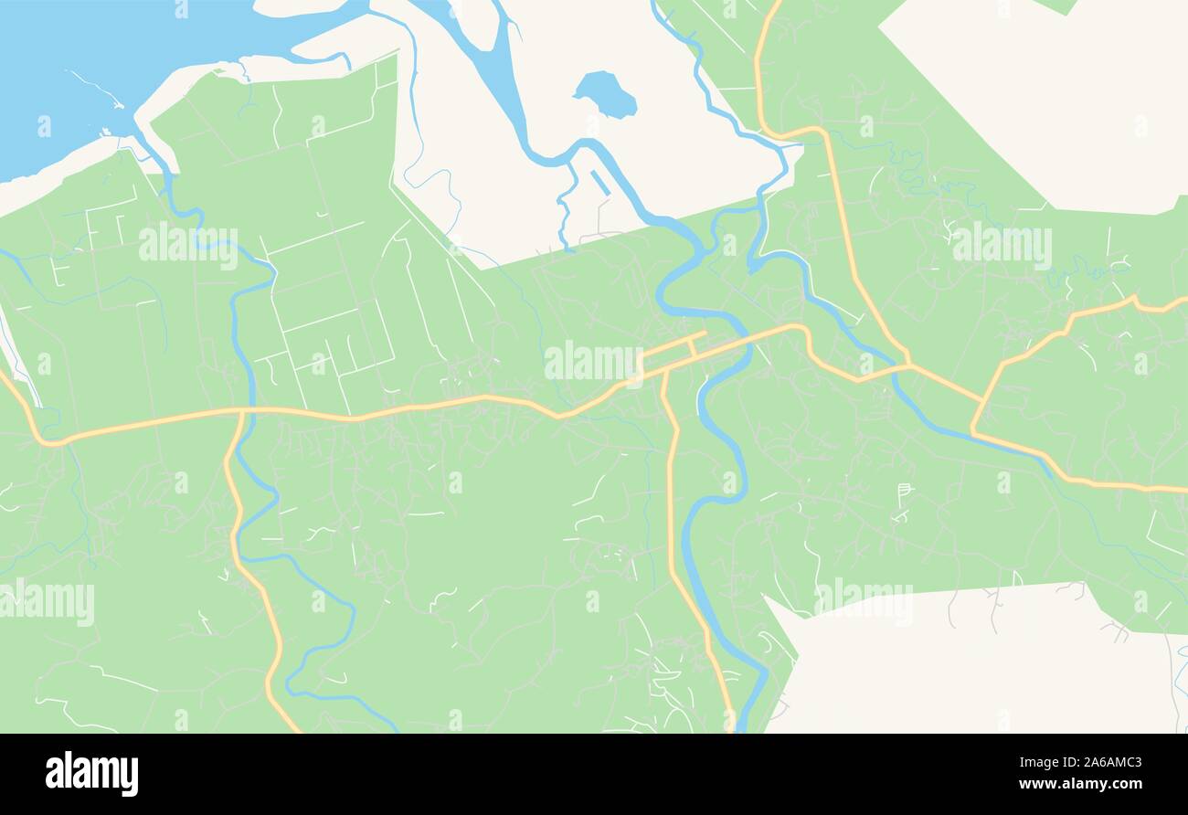 Version imprimable Plan de Labasa, Fidji. Modèle de carte pour un usage en entreprise. Illustration de Vecteur