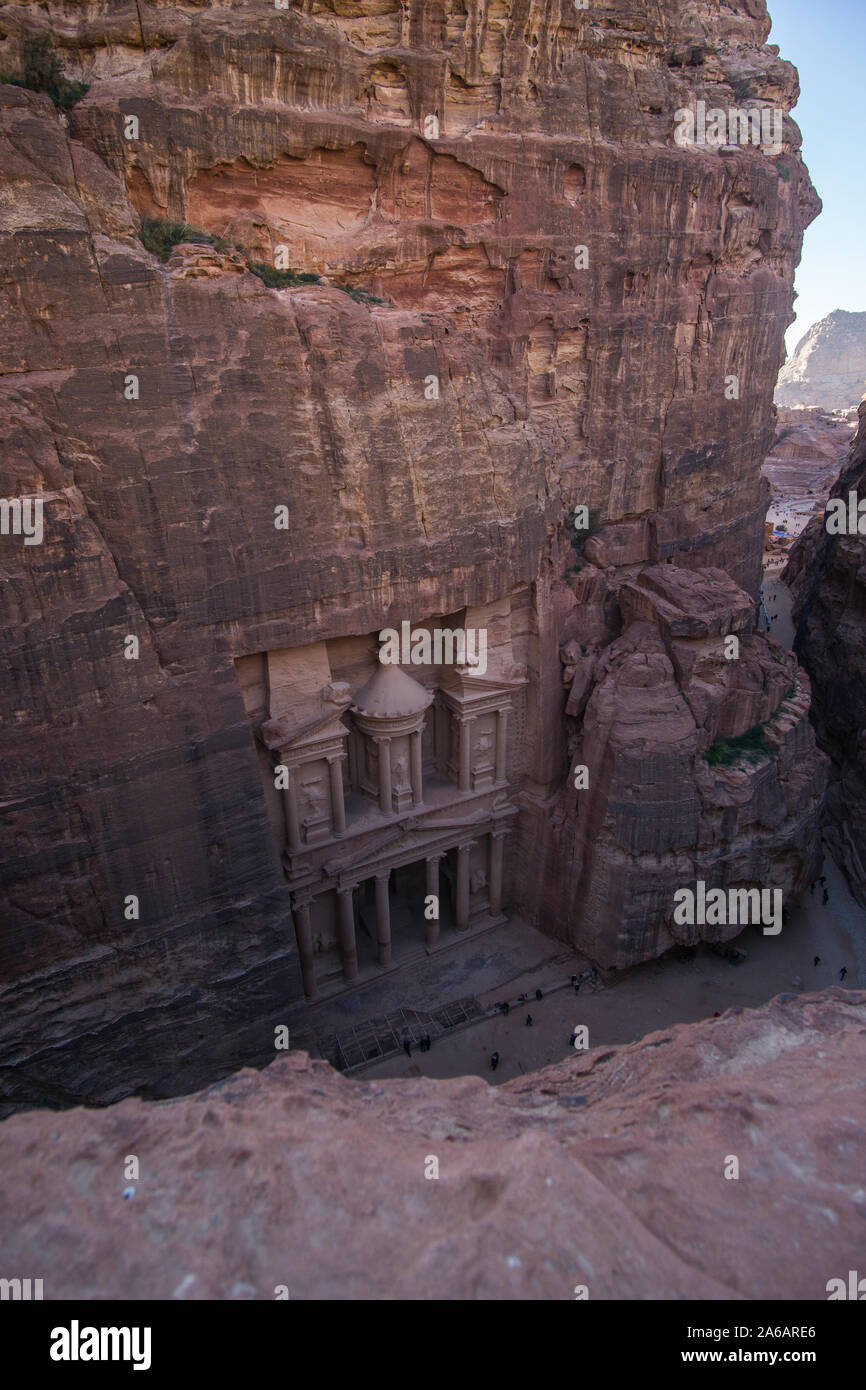 Le Conseil du Trésor emblématique à Petra vous souffle ! Son incroyable comment ces gens merveilleux il sculpté dans la roche des montagnes plus de 2000 ye Banque D'Images