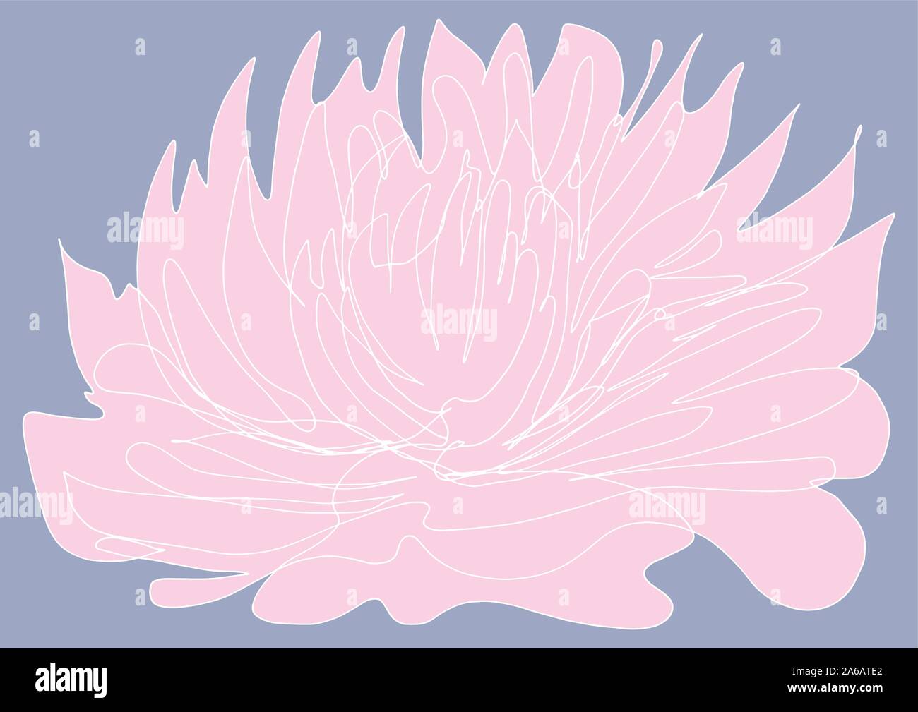 La pureté mystique du Lotus, le symbole des lumières : le calme, l'harmonie et la compassion. Dessin à la main Œuvre. Illustration de Vecteur
