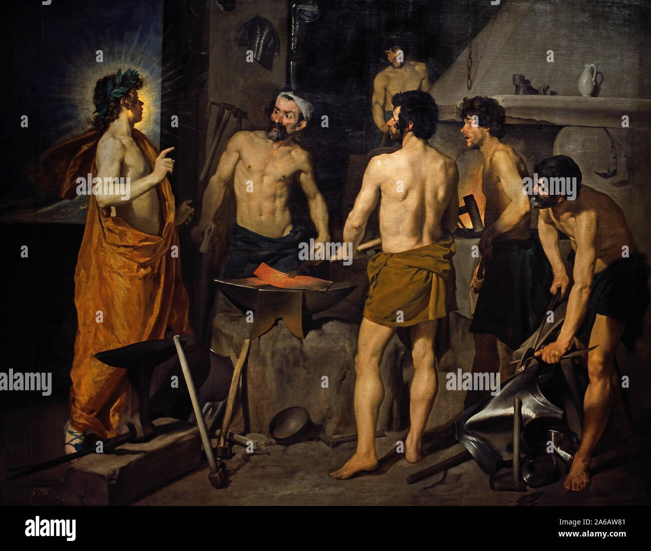 Apollo dans la Forge de Vulcan 1630 par Diego Velázquez (1599-1660) l'Espagne du 17e siècle espagnol. Banque D'Images