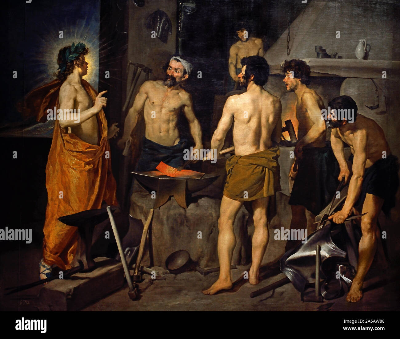 Apollo dans la Forge de Vulcan 1630 par Diego Velázquez (1599-1660) l'Espagne du 17e siècle espagnol. Banque D'Images