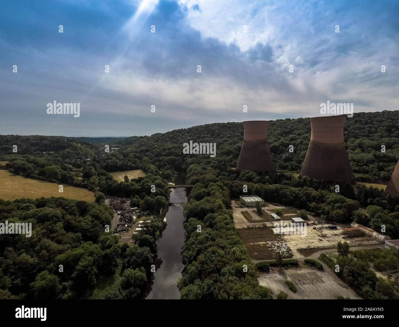 L'une des 2 centrales au charbon d'Ironbridge construit sur la rivière Severn par la célèbre Ironbridge dans le Shropshire, révolution de l'industrie Banque D'Images