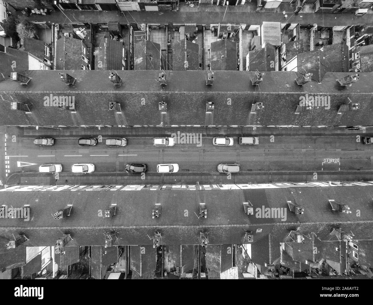 Photographie de rue Oldfield dans une des zones les plus pauvres Trents Stoke sur terrasse, le logement, la pauvreté et le déclin urbain, n° 1 de 21 Banque D'Images