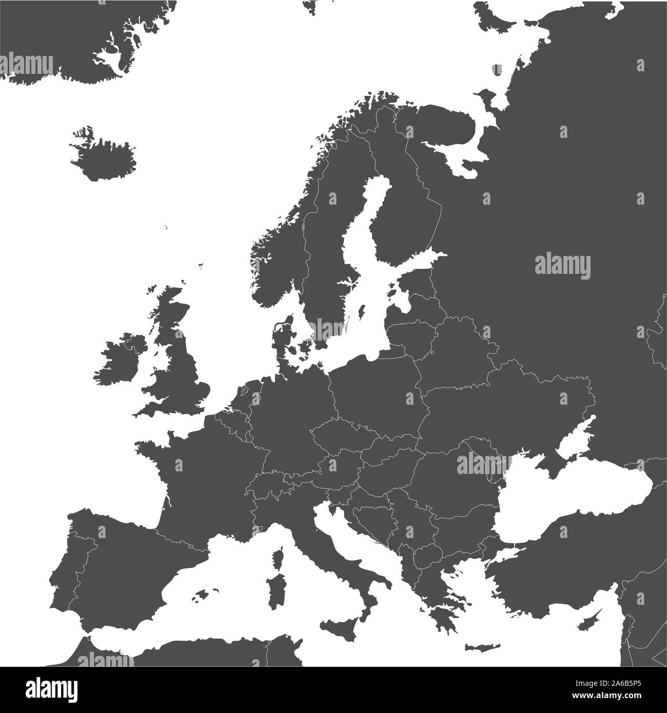 Carte de l'Europe avec des frontières de pays Illustration de Vecteur