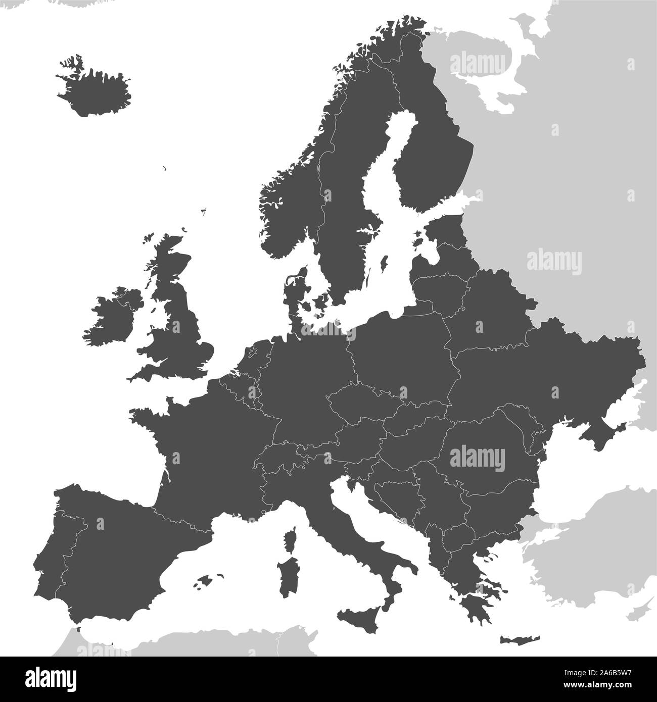 Carte de l'Europe avec des frontières de pays Illustration de Vecteur