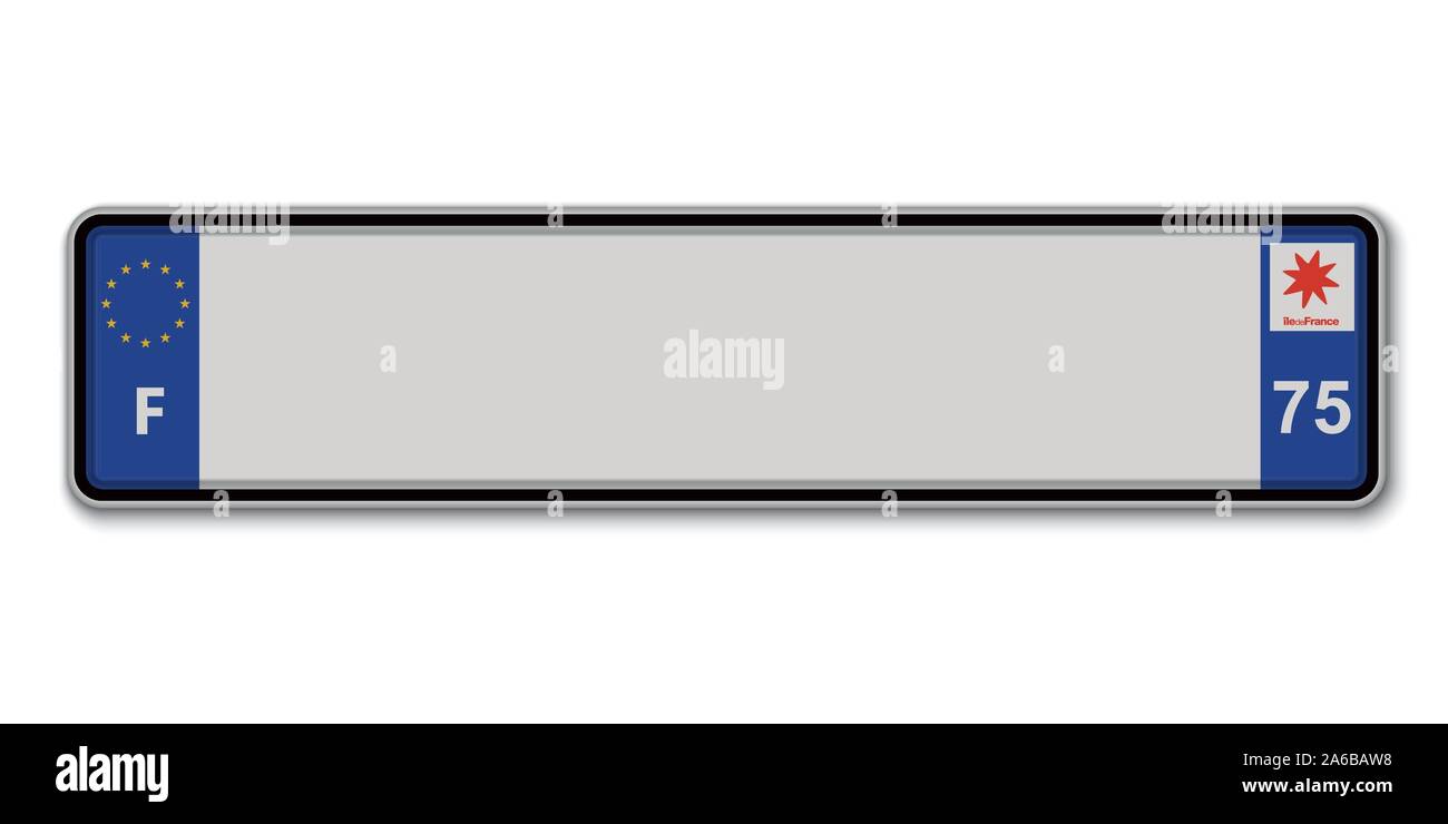 La plaque de numéro de voiture. Licence d'immatriculation des véhicules de la France Illustration de Vecteur