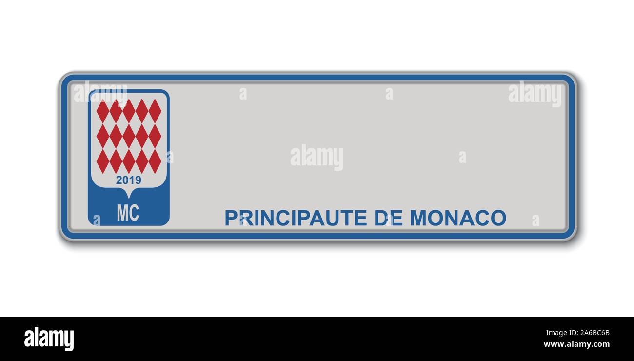 La plaque de numéro de voiture. Licence d'immatriculation des véhicules de  Monaco Image Vectorielle Stock - Alamy