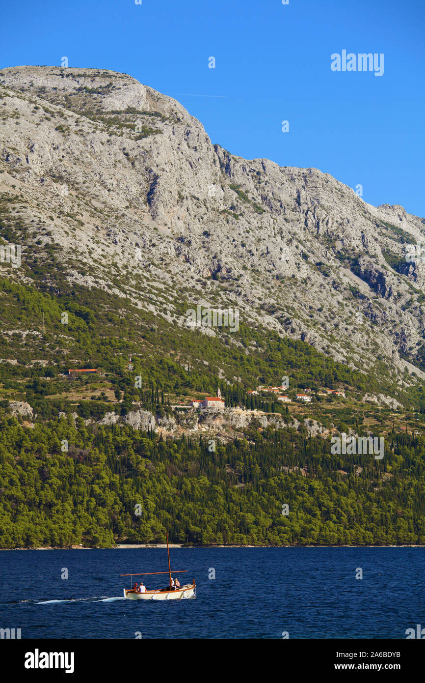 La Croatie, Korcula, paysage, paysage, voile, les gens, la mer Adriatique, Banque D'Images