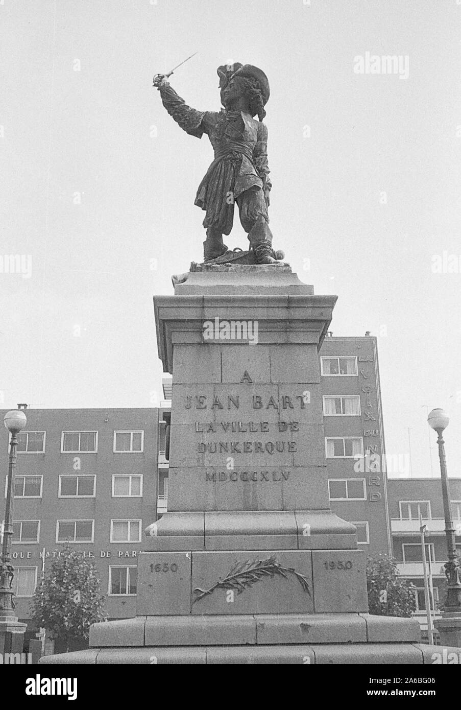La sculpture de Jean Bart à Dunkerque, France Banque D'Images