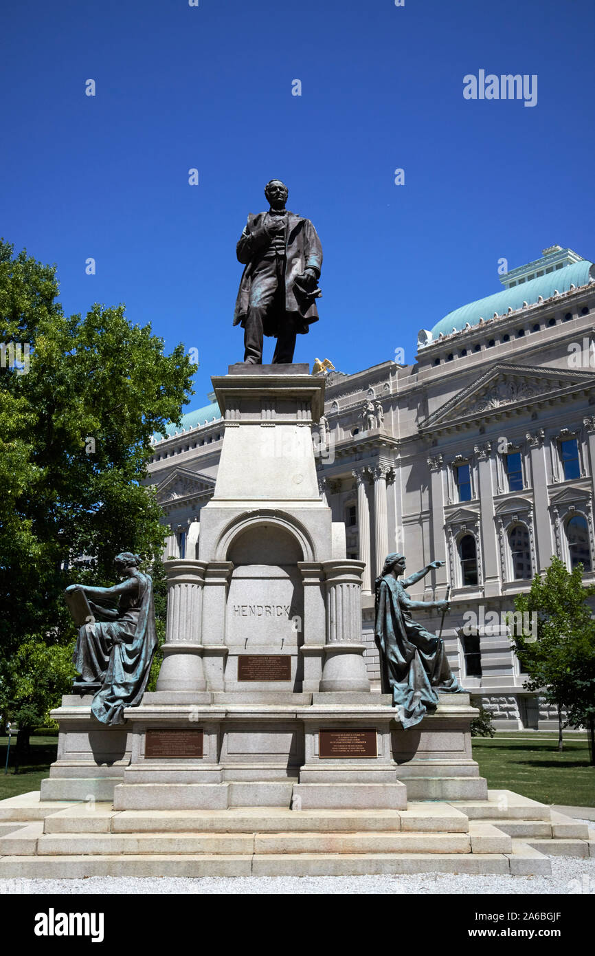 Thomas A. Hendricks monument indiana statehouse State Capitol building indianapolis indiana USA Banque D'Images