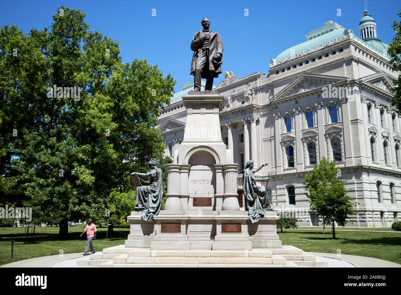 Thomas A. Hendricks monument indiana statehouse State Capitol building indianapolis indiana USA Banque D'Images