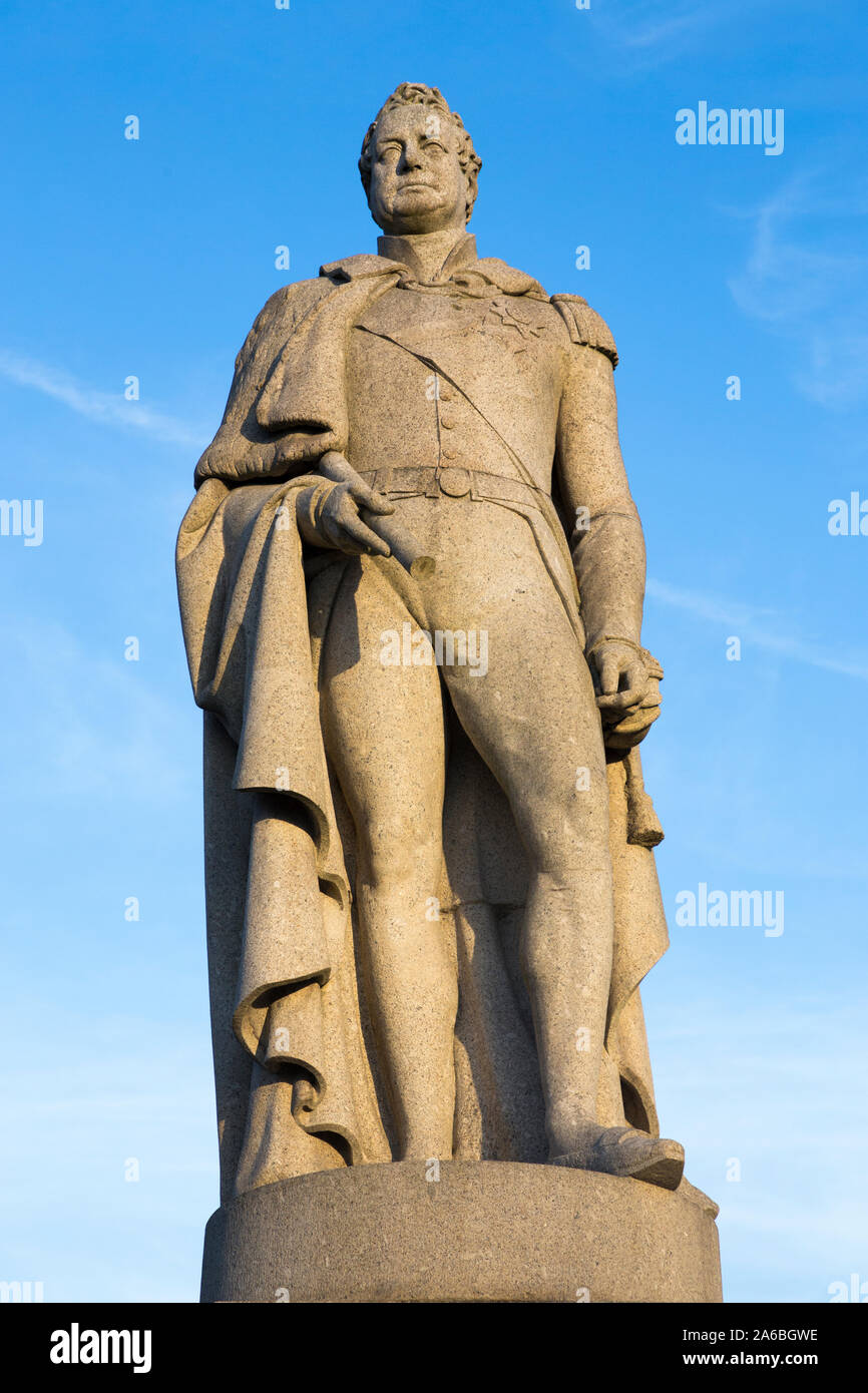 Statue en pierre de granit Devonshire de King William IV (William 4e) du Royaume-Uni de Grande-Bretagne et d'Irlande, par Samuel Nixon. Maintenant dans le parc de Greenwich. Londres. Royaume-uni (105) Banque D'Images